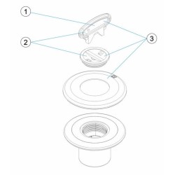 Cap multiflow return inlet threated for liner light grey
