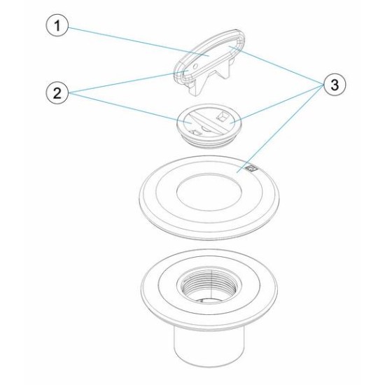 Cap multiflow return inlet threated for liner light grey