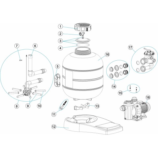 Assembly Filter Aster & Top D400 No13, Ivory No14