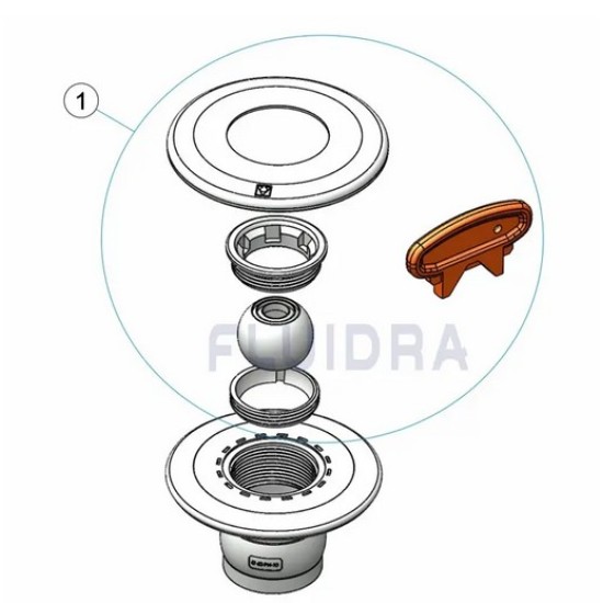 Στόμιο επιστροφής μπετού προσαρμοσμένο σε κλίση Φ63