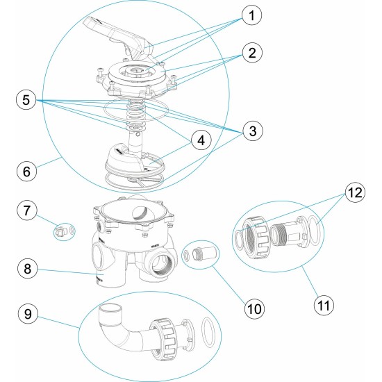 Gaskets New Valve 1½-2 (AstralPool)