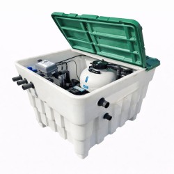 Keops μηχανοστάσιο, αντλία Sena 1hp και φίλτρο Ivory Φ600mm