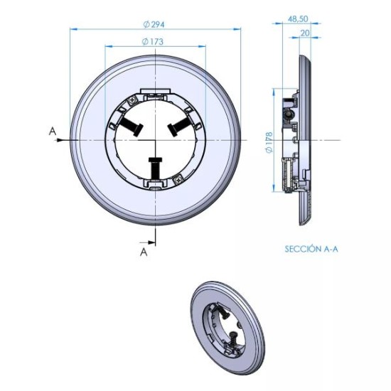Πρόσοψη φωτιστικού flexinicho γκρι ανθρακί
