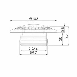 Στόμιο πυθμένα με ρυθμιζόμενη βάση ABI-630 Φ63