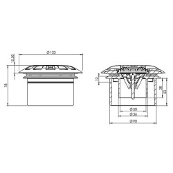 Στόμιο πυθμένα ανθρακί γκρι για πισίνες με liner AstralPool