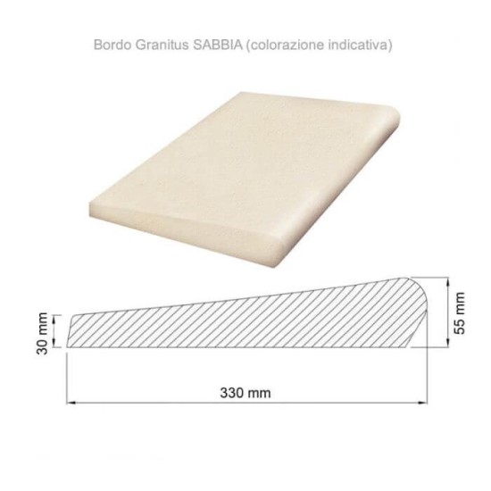 Kit pool copings for oval inground pool 8x4 sand color