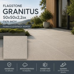 FLAGSTONE GRANITUS 50X50X2,2εκ ΓΚΡΙ