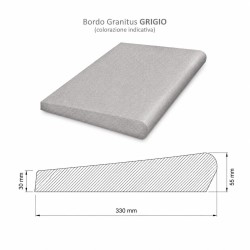 Ίσια επιχείλια Granitus γκρι 50x33x3cm
