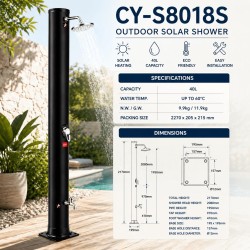 Ηλιακή Ντουζιέρα 40 lt Στρογγυλή