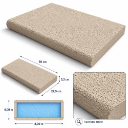 Kit pool copings for rectangular inground pool 8x4 sand color