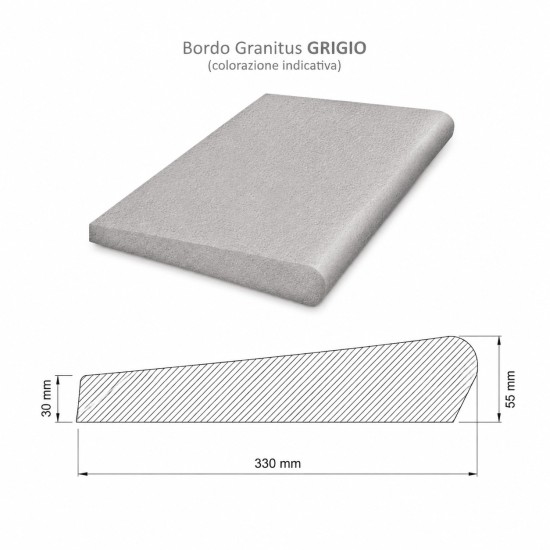 Επιχείλια ίσια Granitus γκρι 50x33x3cm