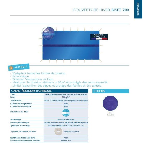 Winter cover for pools Biset 200