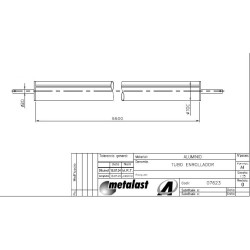 Central fixed pipe in anodised aluminium, length 5,5m Φ100