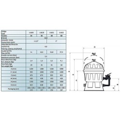 Clarity φίλτρο πισίνας Φ600 16,4m3/h, 1½ DE-36